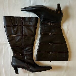 Ros Hommerson Brown Walker Knee High Boots 9W